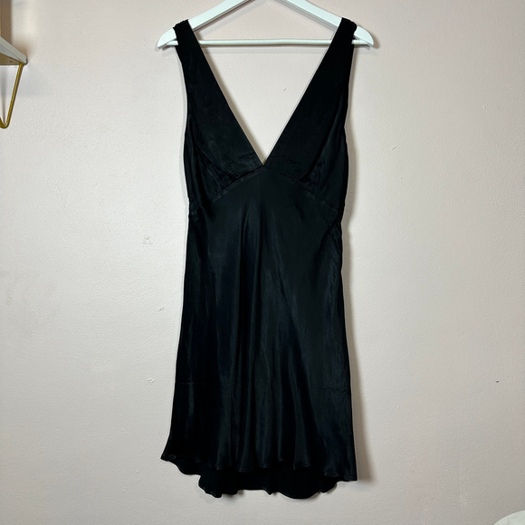 Meshki Dresses & Skirts - Meshki Black Satin Look Open Back Dress, Size XL (AU)